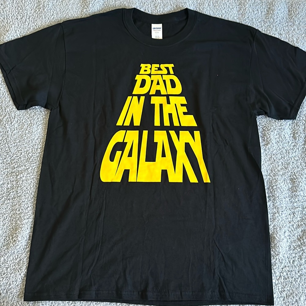 Best Dad in the Galaxy Star Wars style shirt size L NWOT